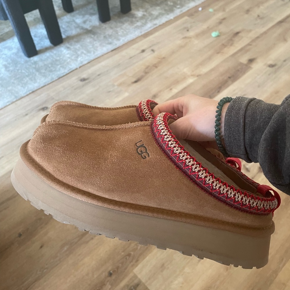 Tasman platform uggs in chestnut
